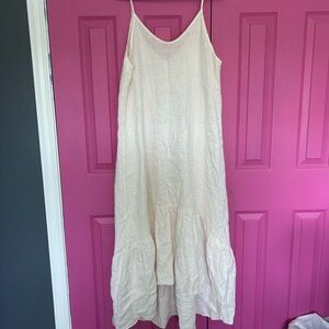 Chic Cream Maxi Dress with Spaghetti Straps